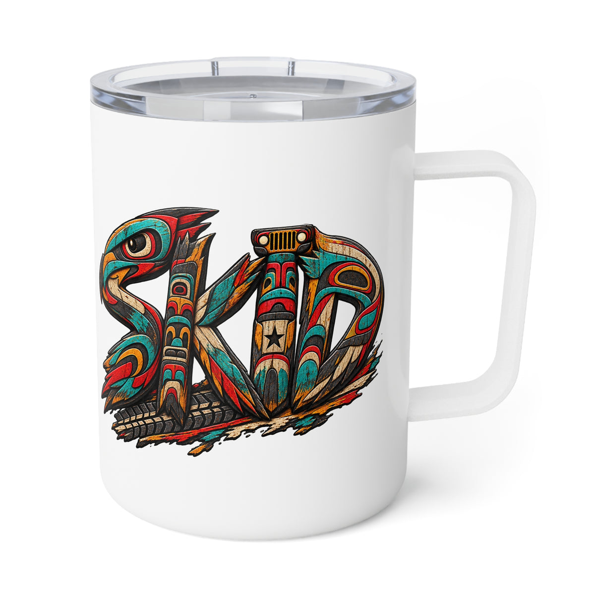 Tribal Eagle Insulated Coffee Mug — 10oz Travel Tumbler
