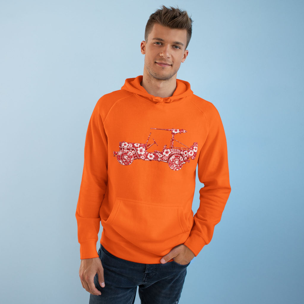 Floral Jeep Hoodie — Red Flower Off‑Road Graphic Pullover