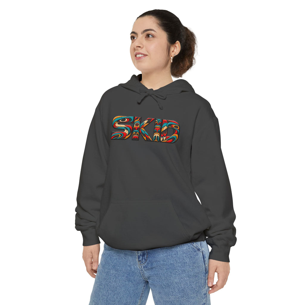 SKID "JEEP Lineage TOTEM" Graphic Hoodie — Pacific Northwest inspired Colorful Pattern Logo Sweatshirt