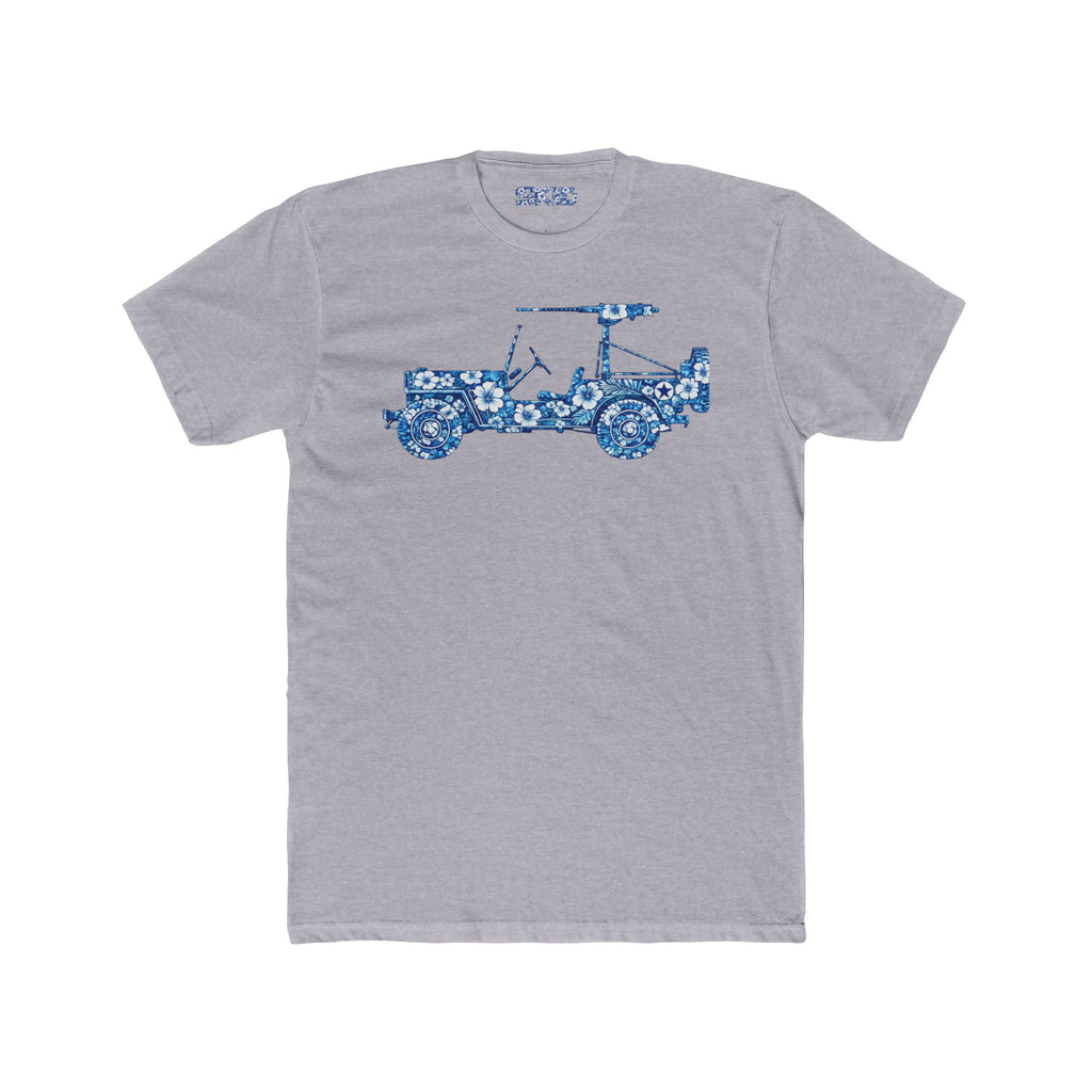 Floral Jeep Graphic Tee – Blue Flower Off-Road Truck T-Shirt