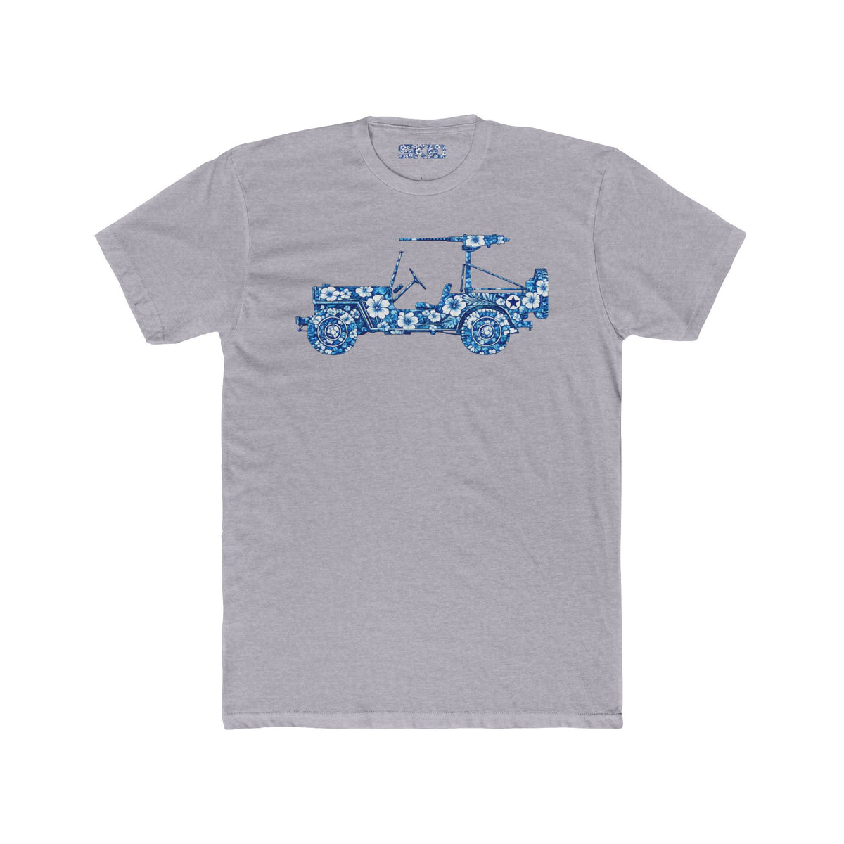 Floral Jeep Graphic Tee – Blue Flower Off-Road Truck T-Shirt