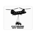 Extreme Off Road Sticker Black/White — Helicopter Airlift Jeep Kiss-Cut Decal
