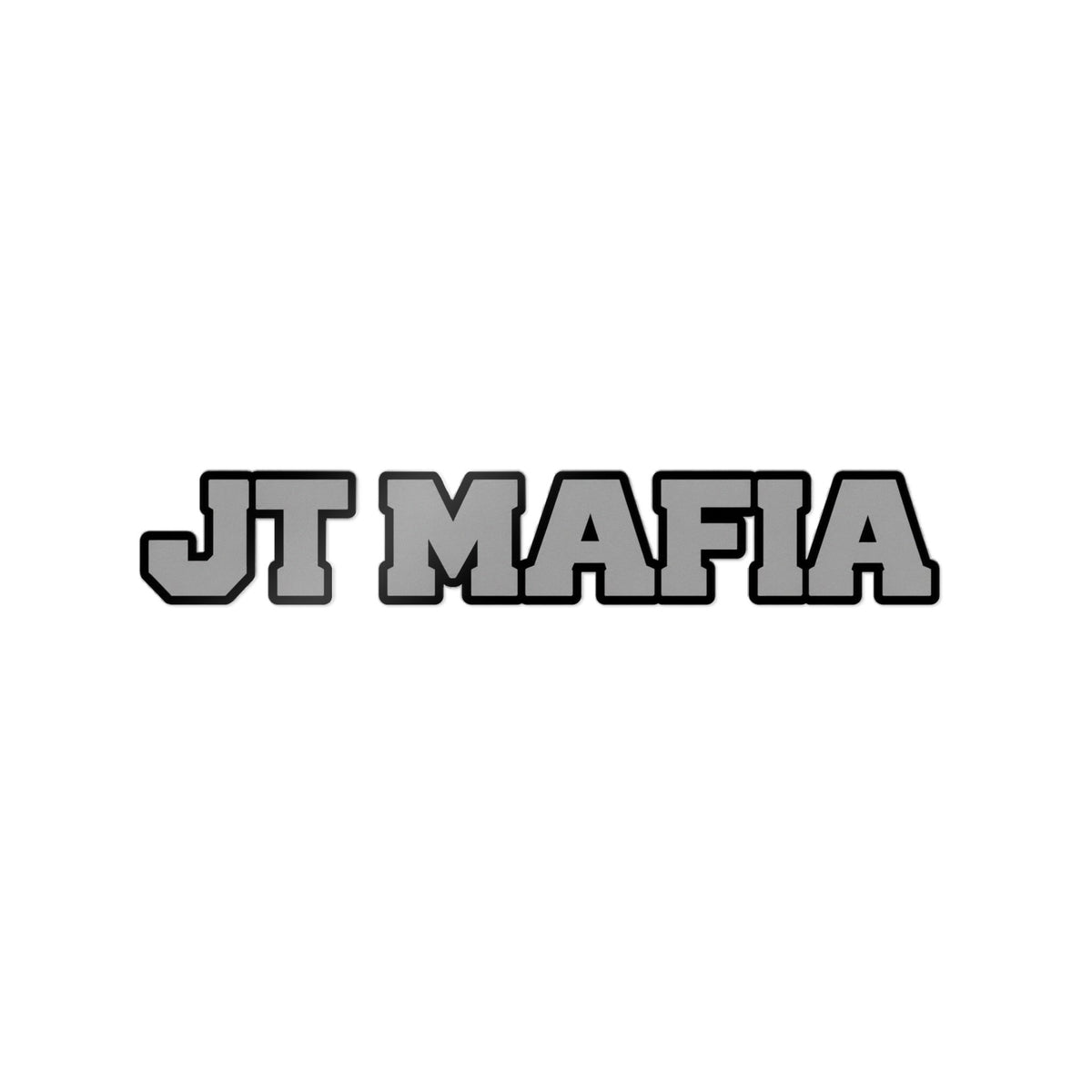 JT MAFIA GREY-Vinyl Sticker — Bold Retro Lettering UV DTF Decal