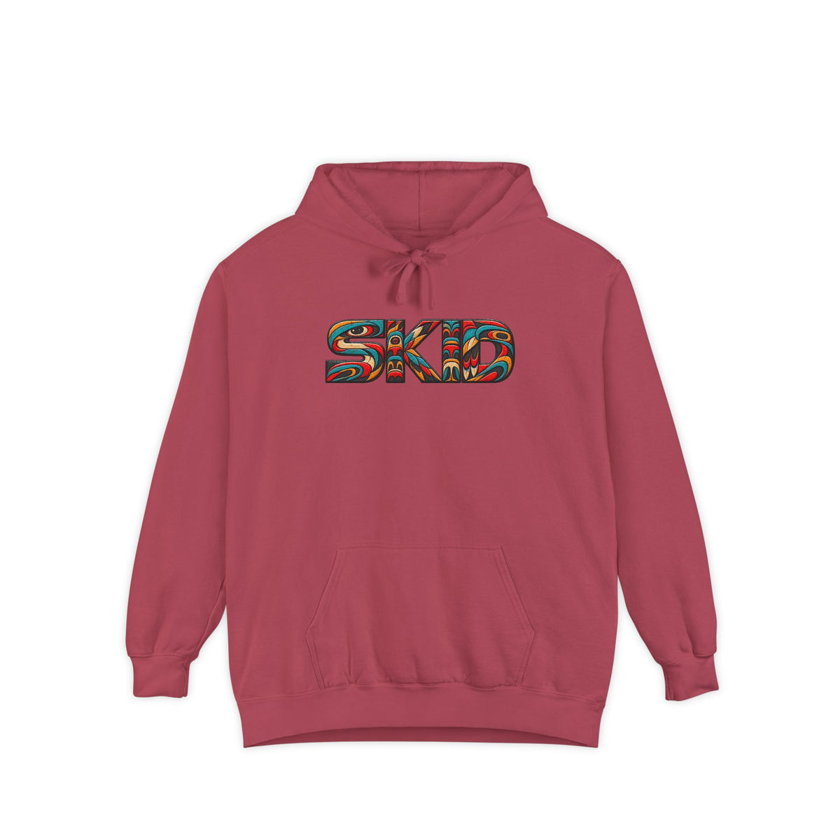 SKID "JEEP Lineage TOTEM" Graphic Hoodie — Pacific Northwest inspired Colorful Pattern Logo Sweatshirt
