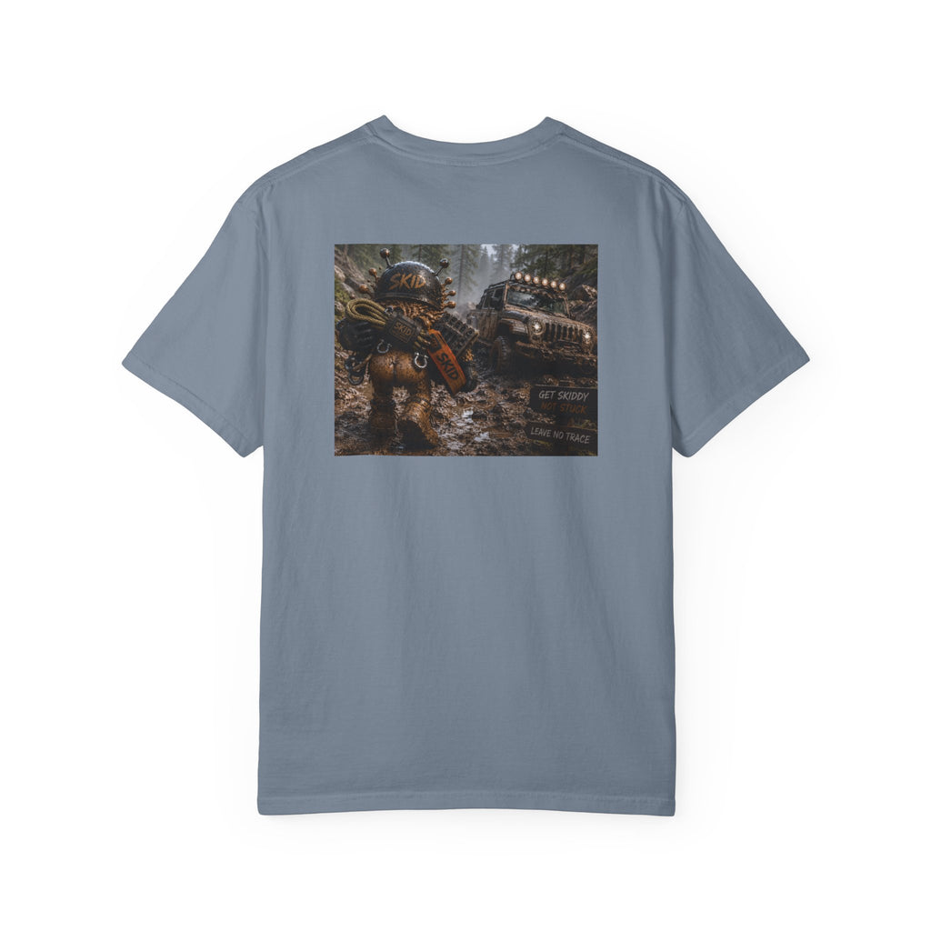 Off-Road Adventure T-Shirt — "SKID" Graphic Tee with Jeep & Forest Scene