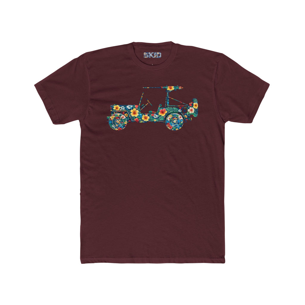Floral Jeep Graphic Tee — Vintage Flower Truck T-Shirt