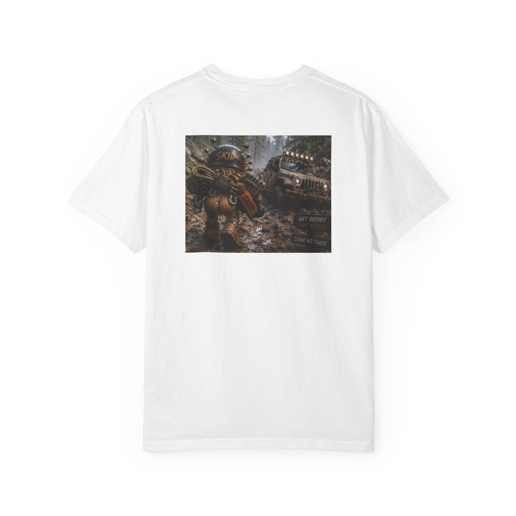 Off-Road Adventure T-Shirt — "SKID" Graphic Tee with Jeep & Forest Scene