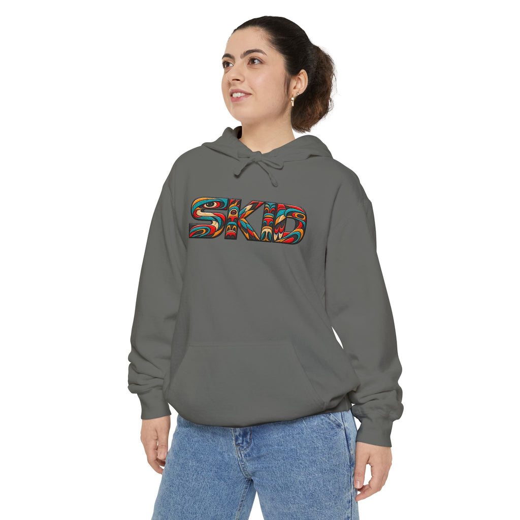 SKID "JEEP Lineage TOTEM" Graphic Hoodie — Pacific Northwest inspired Colorful Pattern Logo Sweatshirt