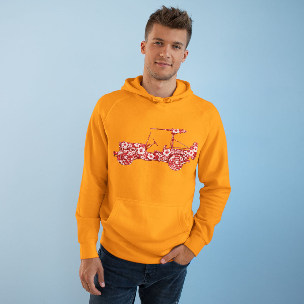 Floral Jeep Hoodie — Red Flower Off‑Road Graphic Pullover
