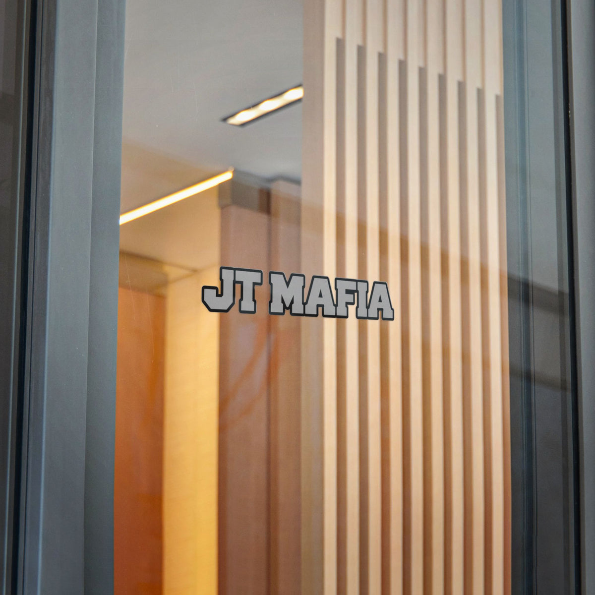 JT MAFIA GREY-Vinyl Sticker — Bold Retro Lettering UV DTF Decal