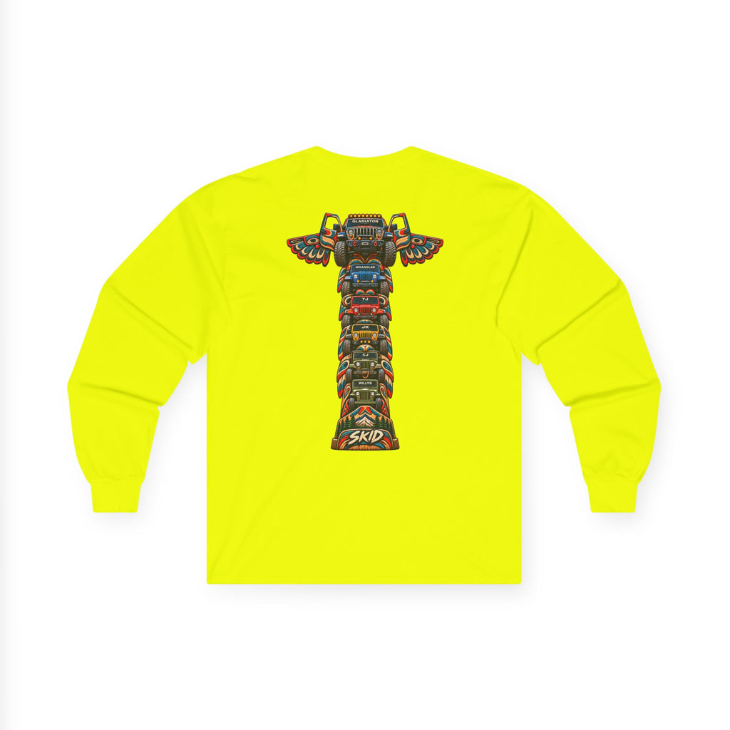 Long Sleeve Tee — Colorful "JEEP LINEAGE TOTEM" Graphic ("SKD")