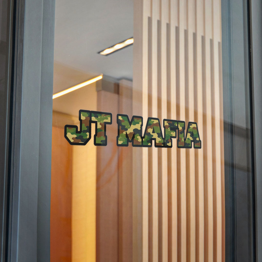Camouflage "JT MAFIA" Vinyl Sticker — UV DTF Durable Decal