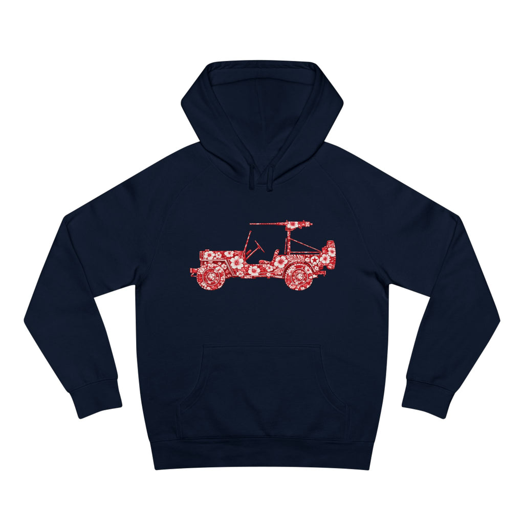 Floral Jeep Hoodie — Red Flower Off‑Road Graphic Pullover