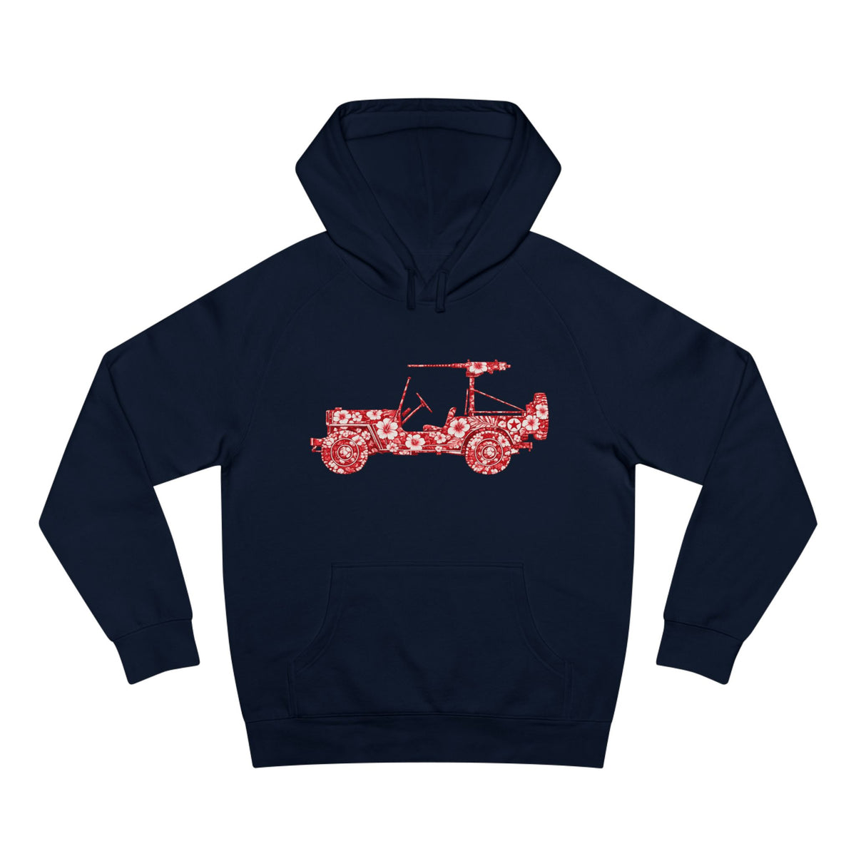 Floral Jeep Hoodie — Red Flower Off‑Road Graphic Pullover