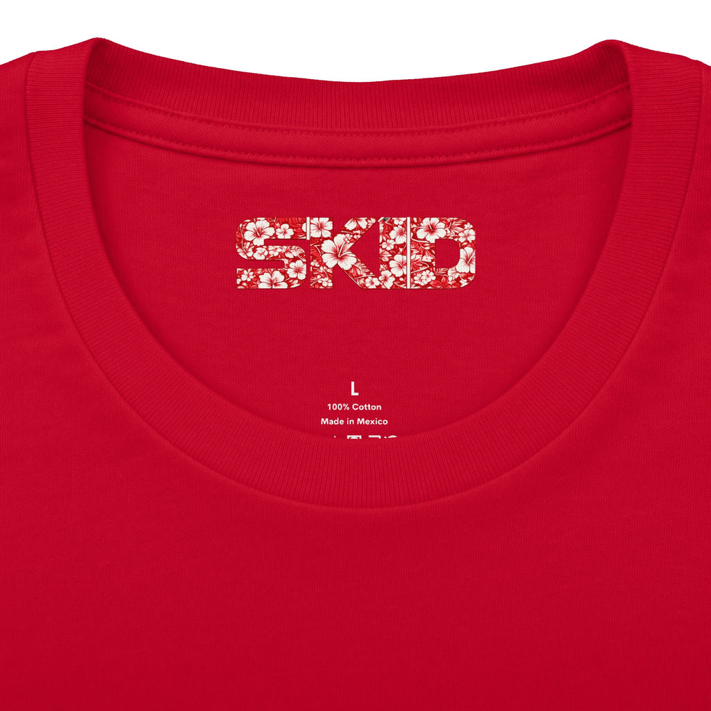 Floral Jeep Graphic Tee - Red Hawaiian Cruiser T-Shirt