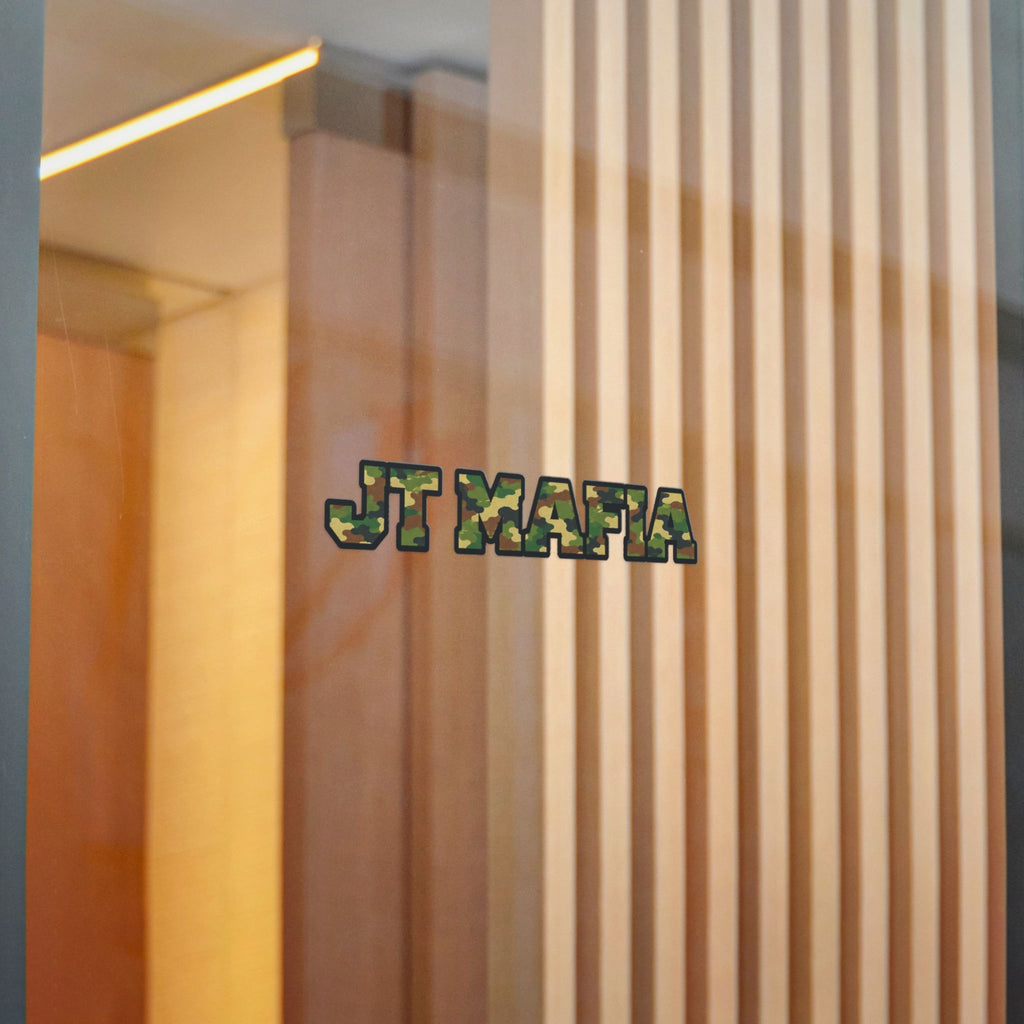 Camouflage "JT MAFIA" Vinyl Sticker — UV DTF Durable Decal
