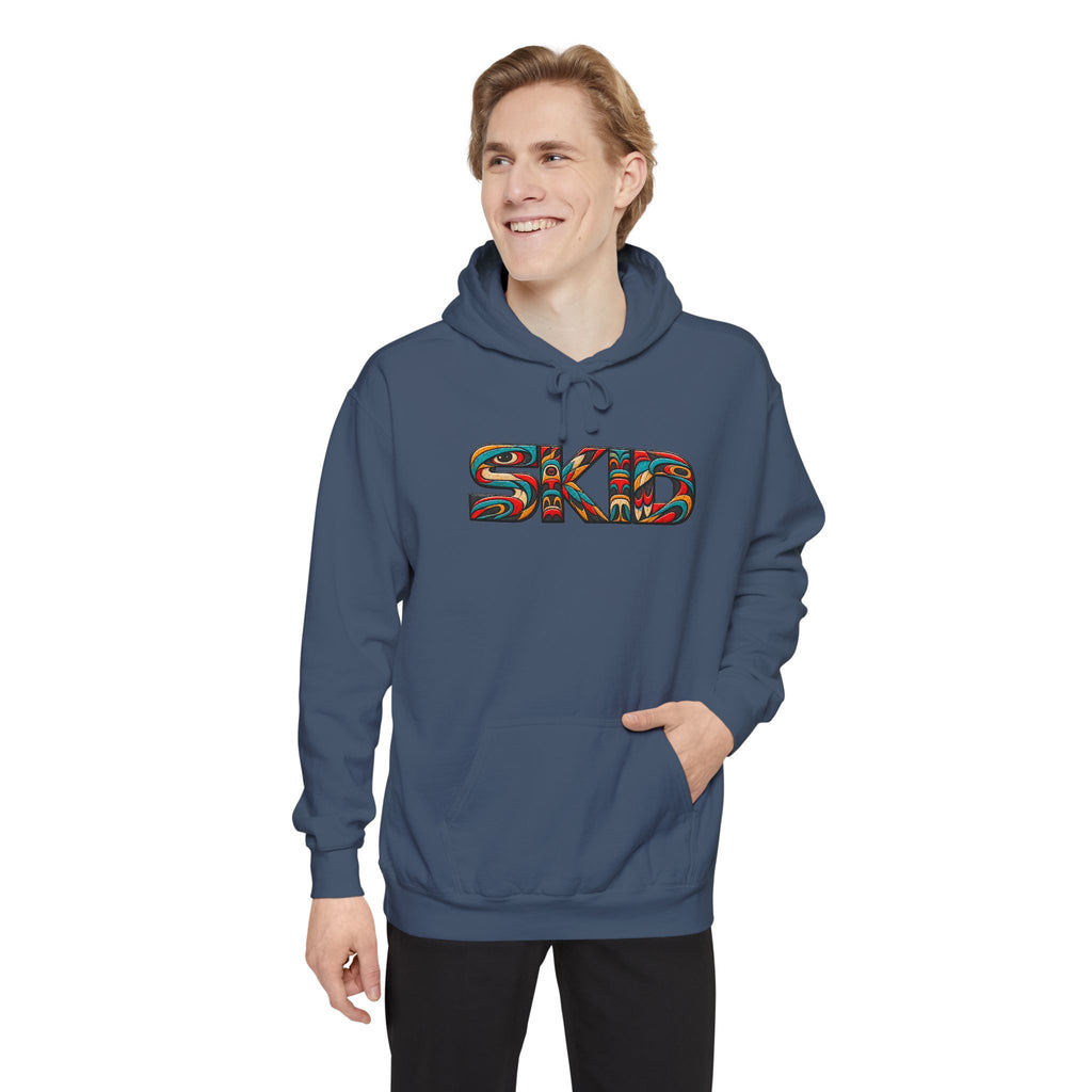 SKID "JEEP Lineage TOTEM" Graphic Hoodie — Pacific Northwest inspired Colorful Pattern Logo Sweatshirt