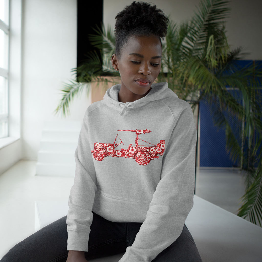 Floral Jeep Hoodie — Red Flower Off‑Road Graphic Pullover