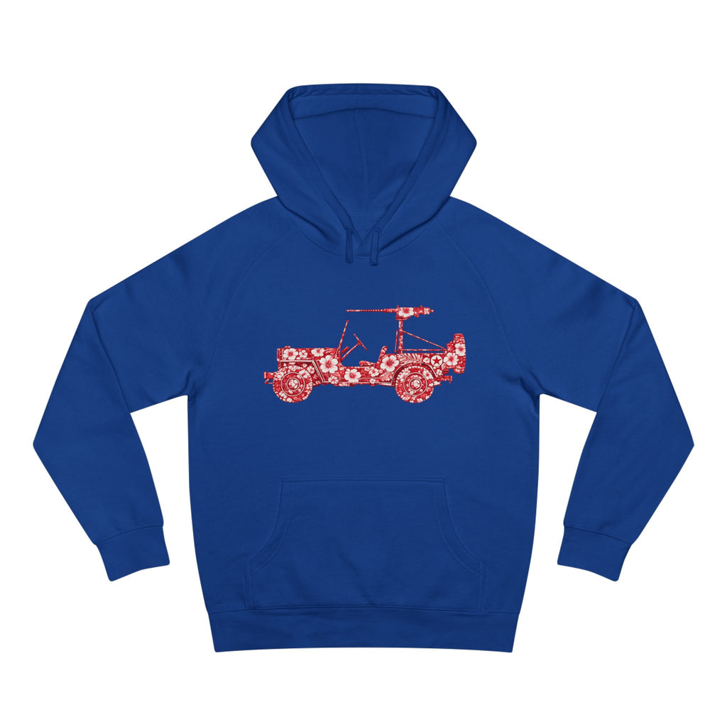 Floral Jeep Hoodie — Red Flower Off‑Road Graphic Pullover