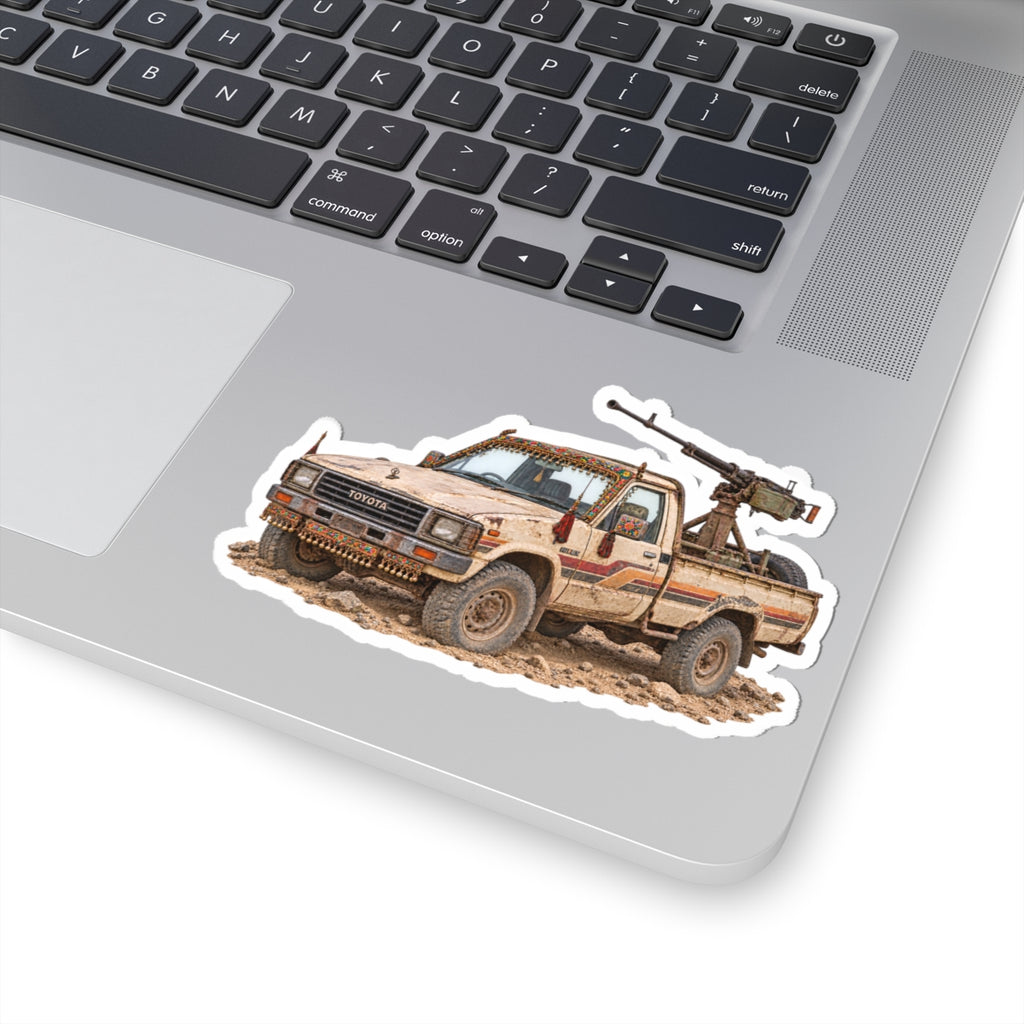 Vintage Desert Pickup Sticker — Tactical Toyota Truck Kiss-Cut Decal