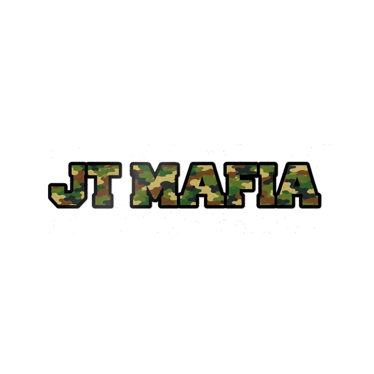Camouflage "JT MAFIA" Vinyl Sticker — UV DTF Durable Decal