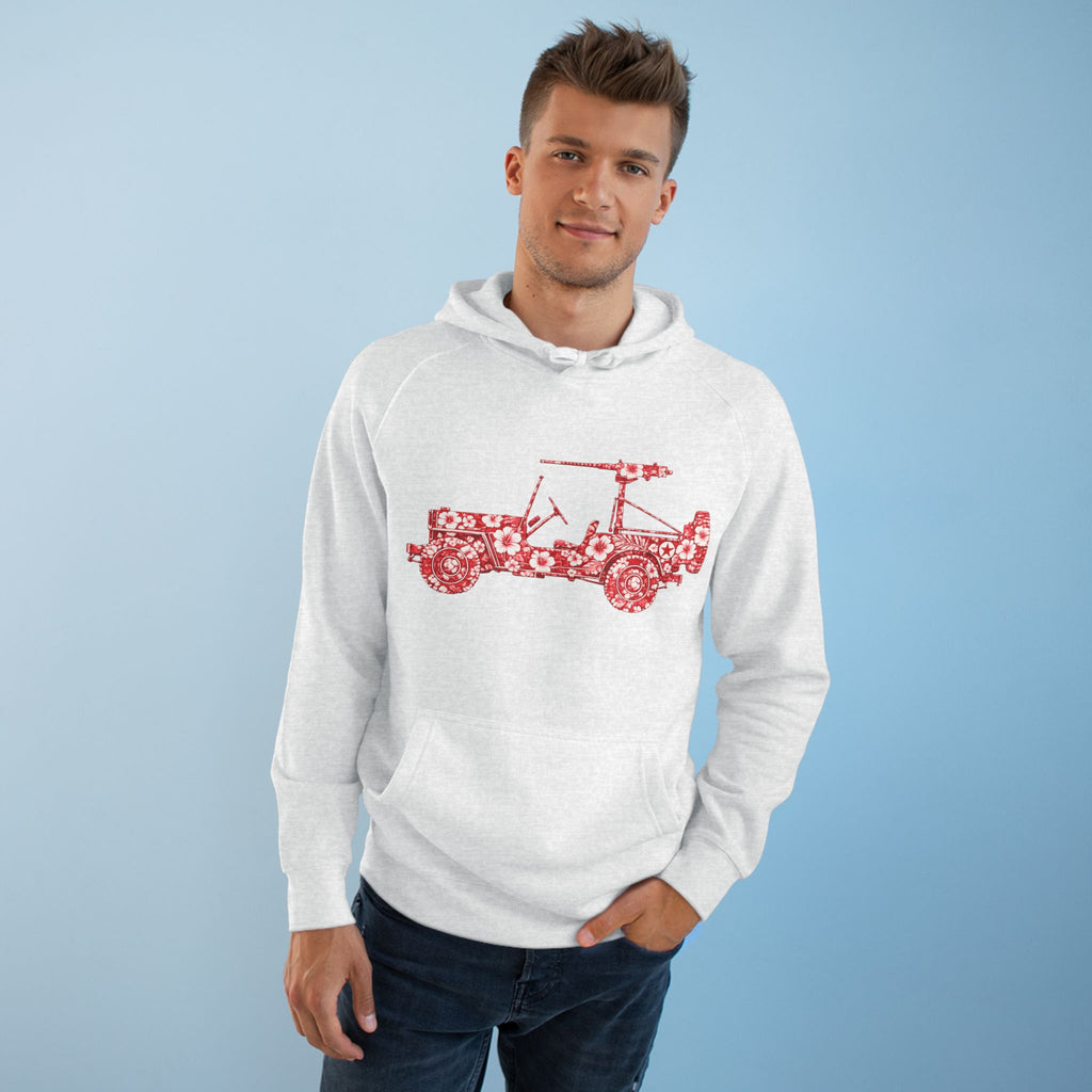 Floral Jeep Hoodie — Red Flower Off‑Road Graphic Pullover