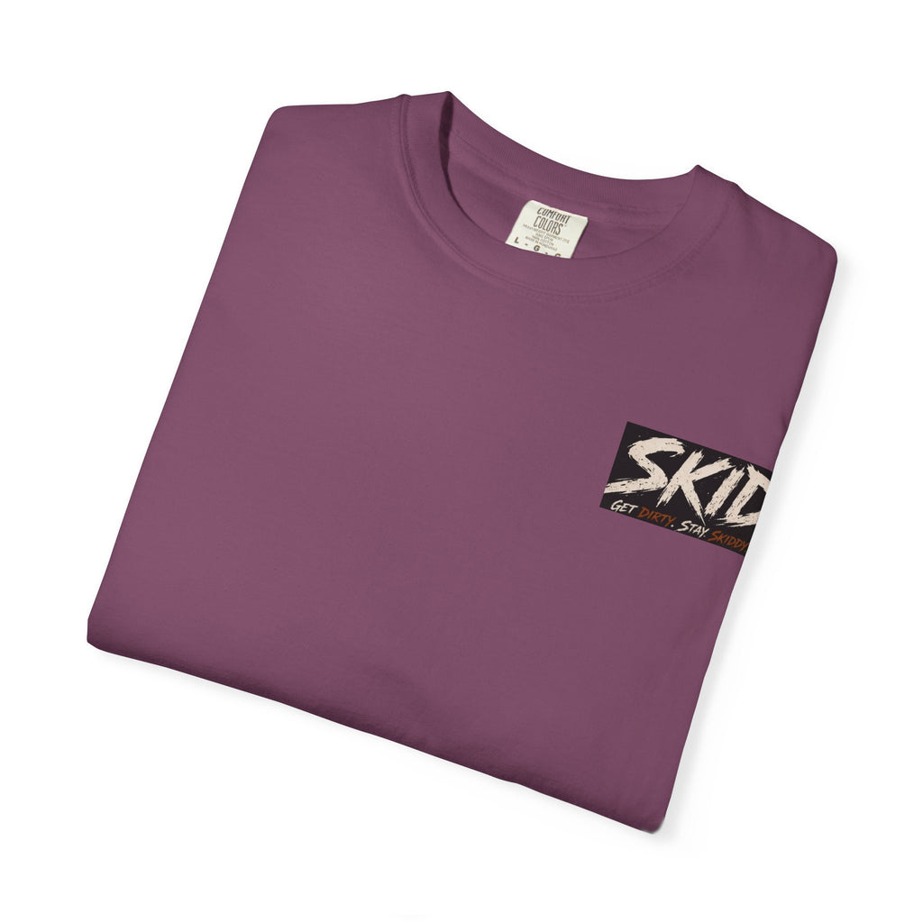 Off-Road Adventure T-Shirt — "SKID" Graphic Tee with Jeep & Forest Scene